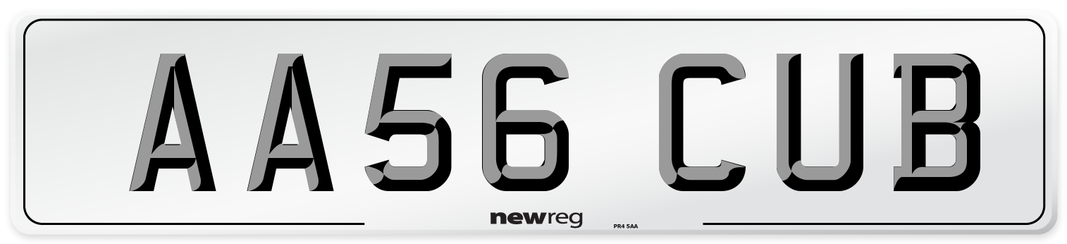 AA56 CUB Number Plate from New Reg